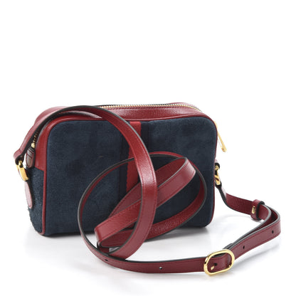 Gucci Suede Calfskin Web Mini Ophidia Shoulder Bag New Blue Romantic Cherry 2 of 9