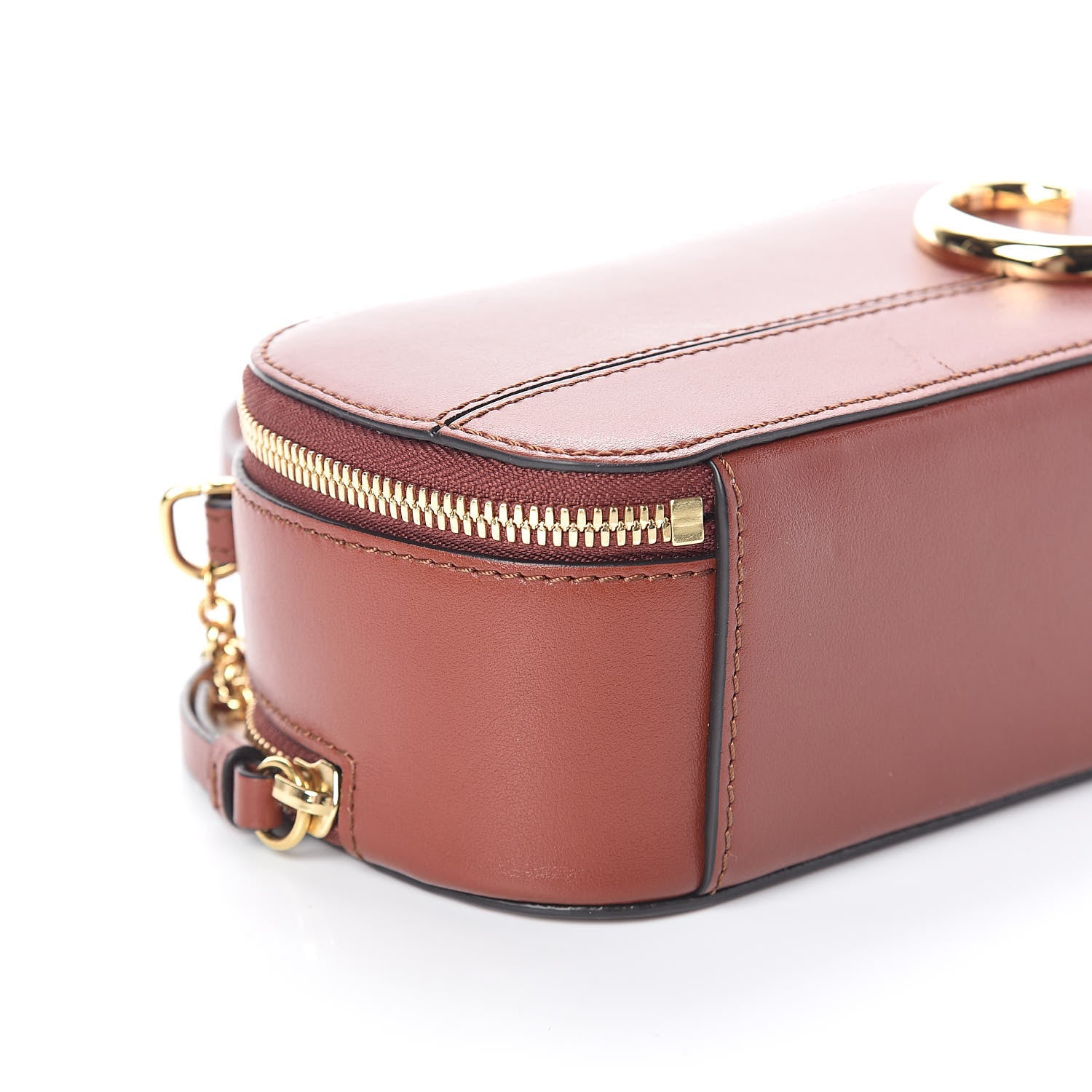 Chloe Shiny Calfskin Mini Vanity C Bag Sepia Brown 8 of 9