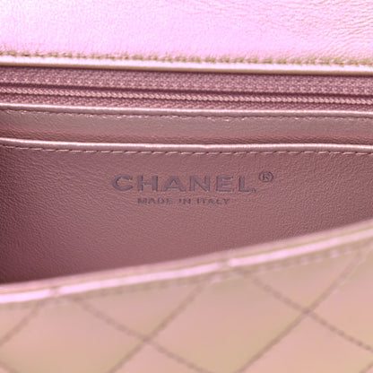 Chanel Iridescent Calfskin Quilted Mini Rectangular Flap Pink 6 of 12