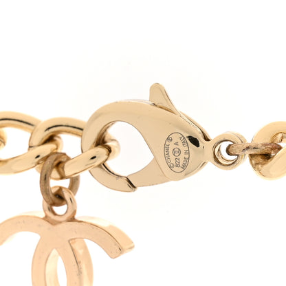 Chanel Metal Enamel Logo Choker Necklace Gold Black White 4 of 5