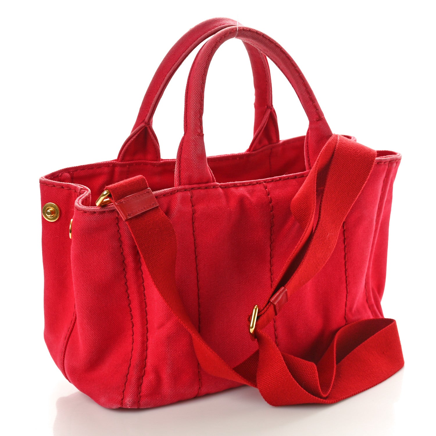 Prada Canapa Small Logo Tote Rosso 3 of 12