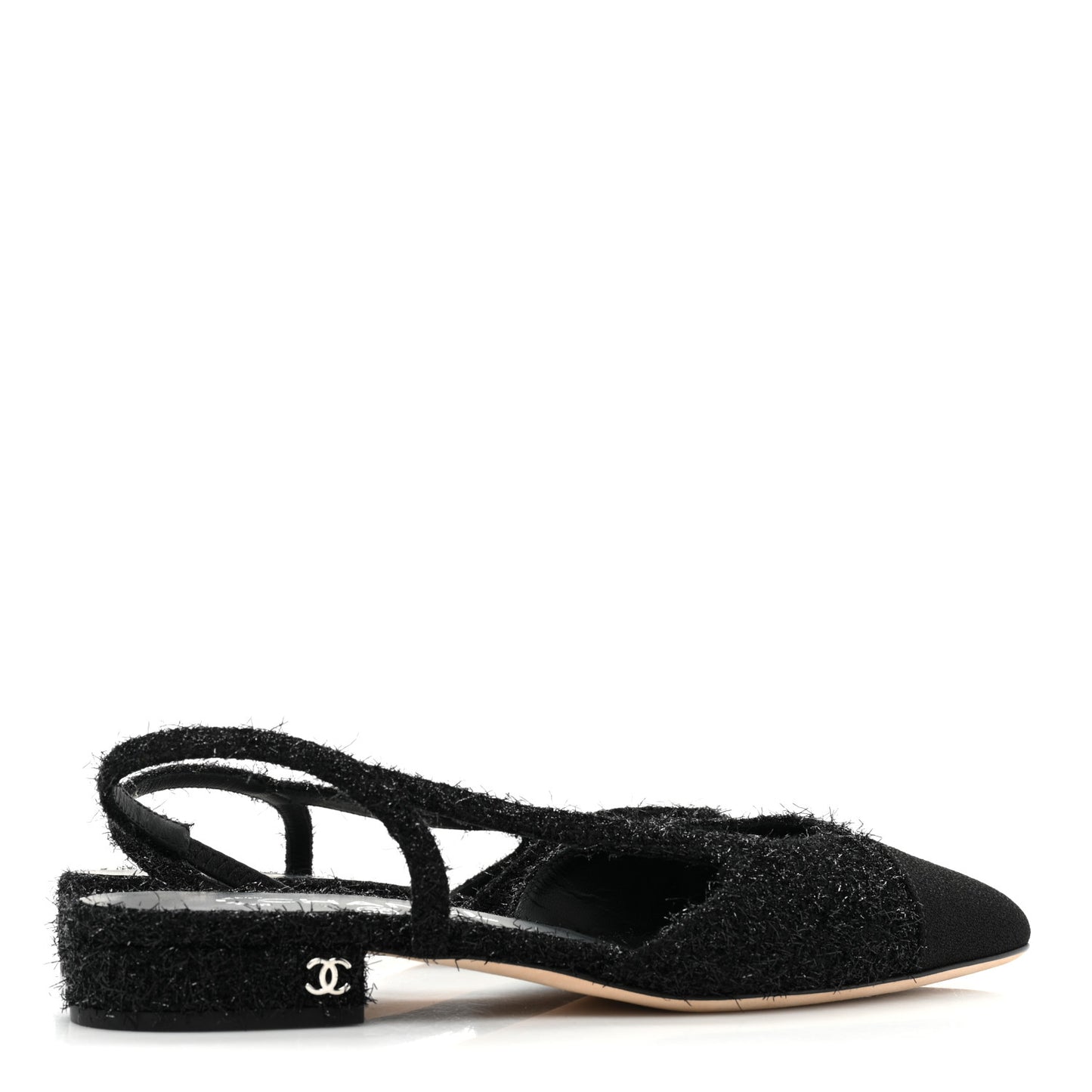 Fabric Cap Toe CC Slingback Flats 36.5 Black