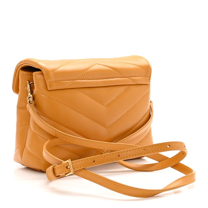 Saint Laurent Calfskin Y Quilted Monogram Toy Loulou Crossbody Bag Cheddar 2 of 7