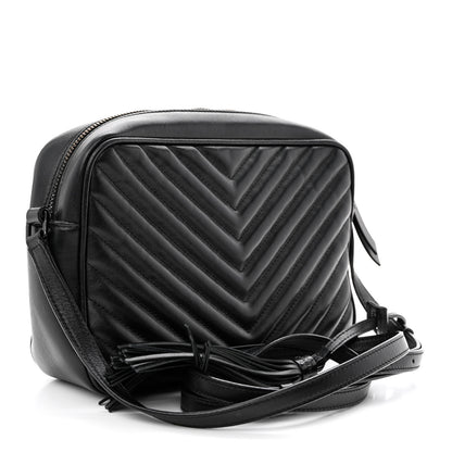 Saint Laurent Calfskin Matelasse Monogram Monochrome Lou Camera Bag Black 3 of 18