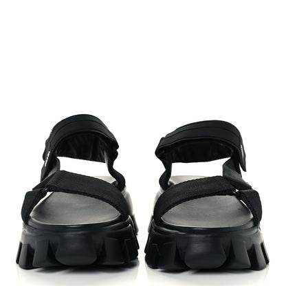 Prada Rubber Nylon Velcro Womens Cloudbust Thunder 50mm Sandals 39.5 Black 2 of 11