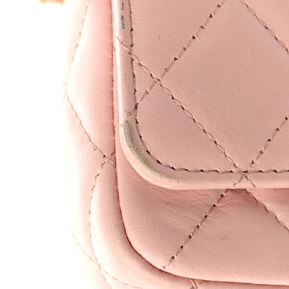 Chanel Crumpled Calfskin Quilted Braided CC Mini Flap Light Pink 12 of 13