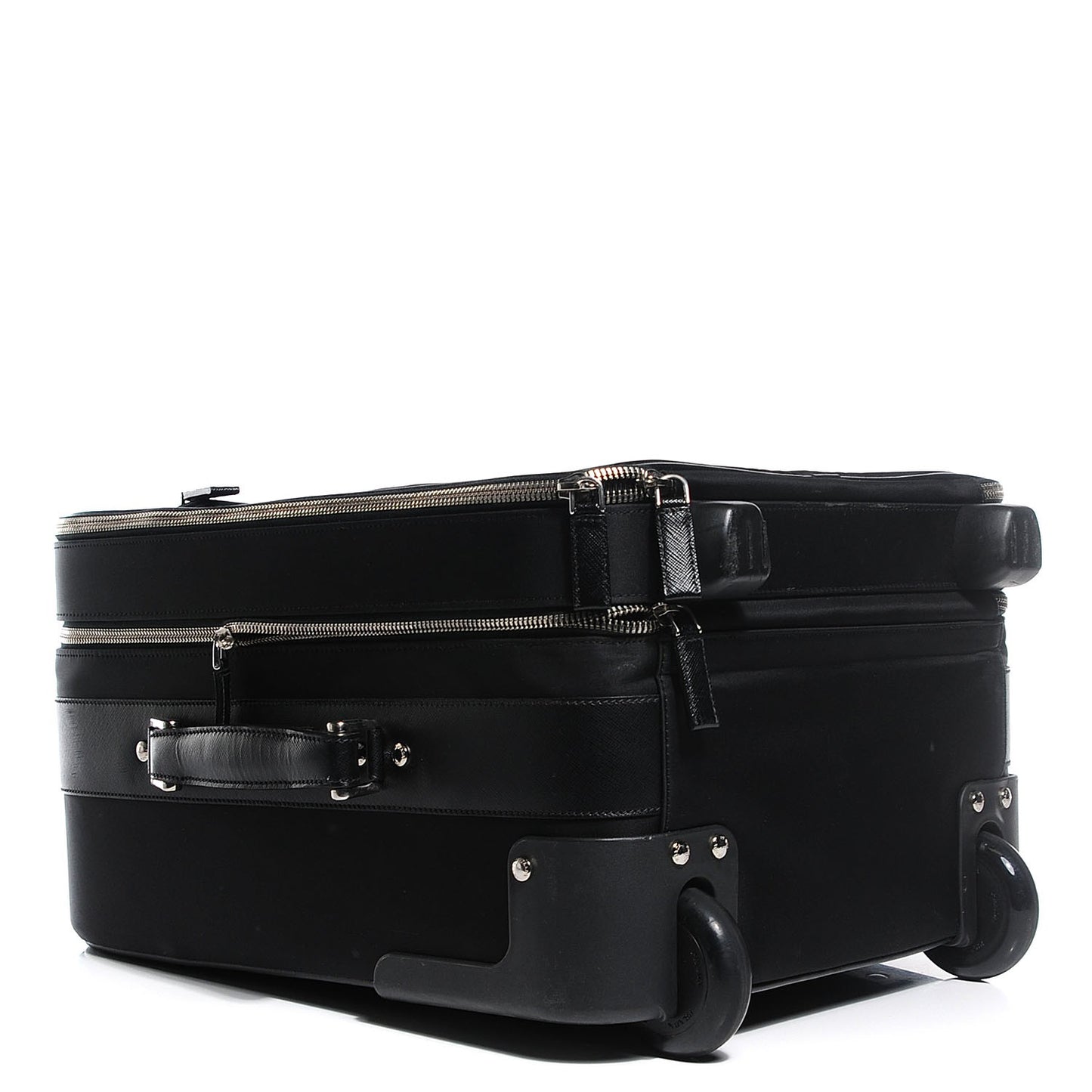 Nylon Carry On Rolling Luggage Black