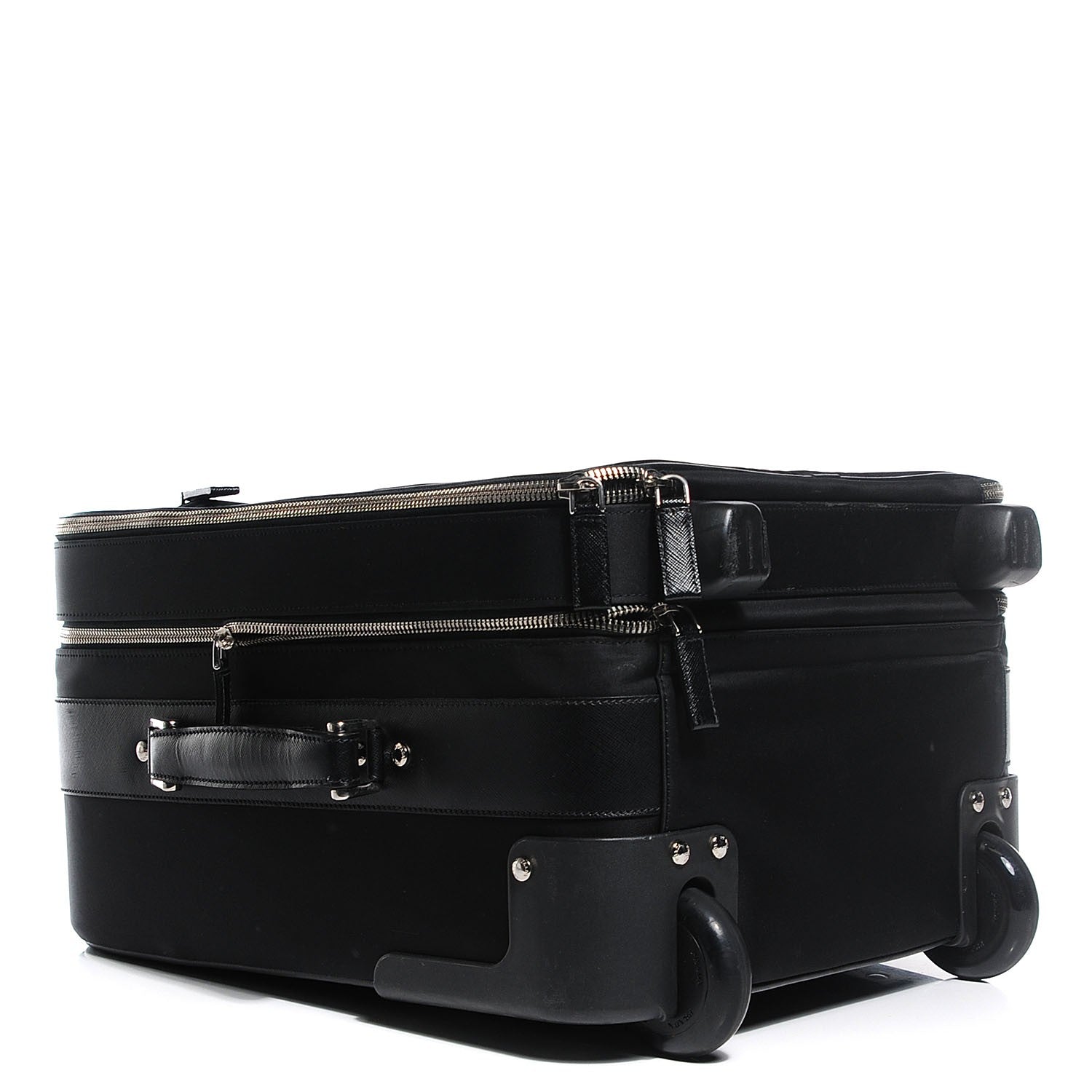 Prada Nylon Carry On Rolling Luggage Black 4 of 10