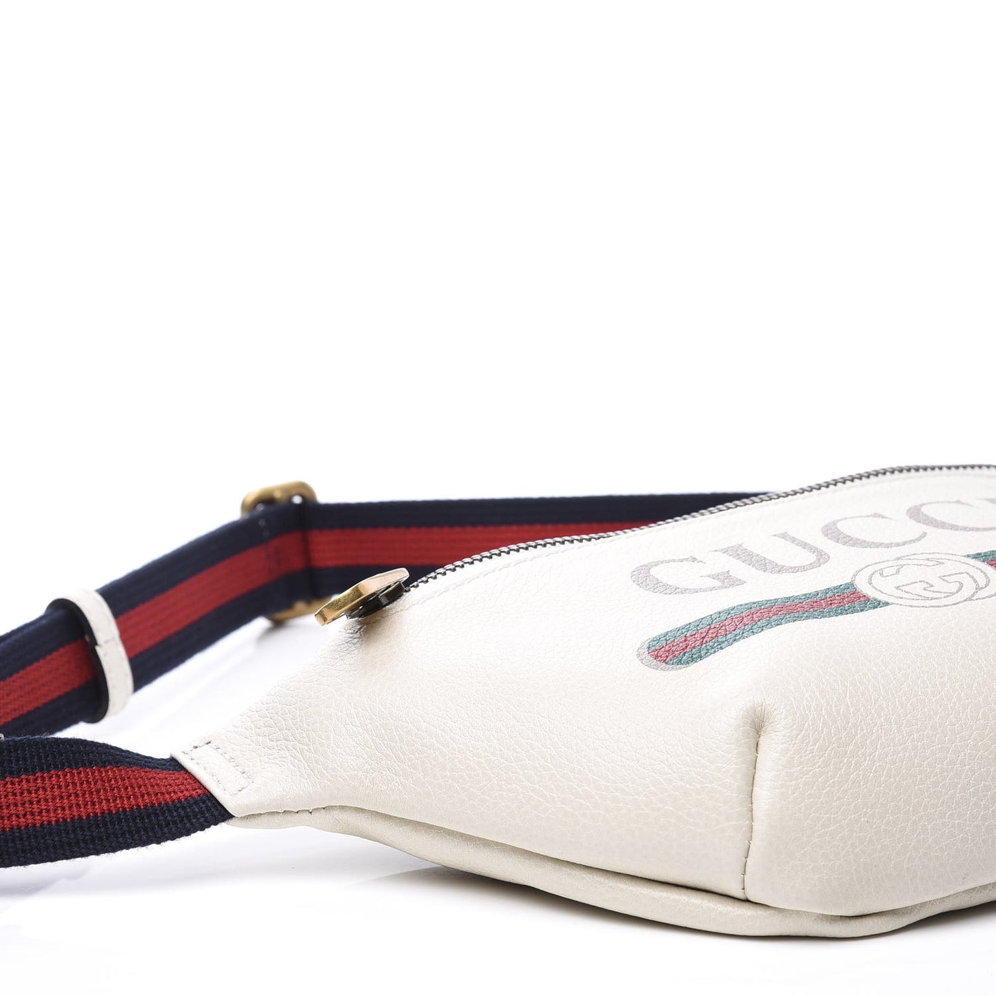 Grained Calfskin Small Logo Belt Bag White