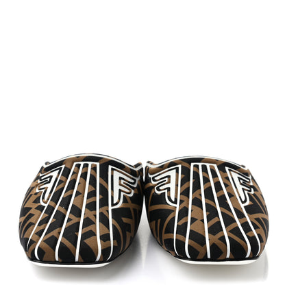 Fendi Lycra Film FF FFreedom Flat Mules 35 Tobacco Moro White 2 of 7