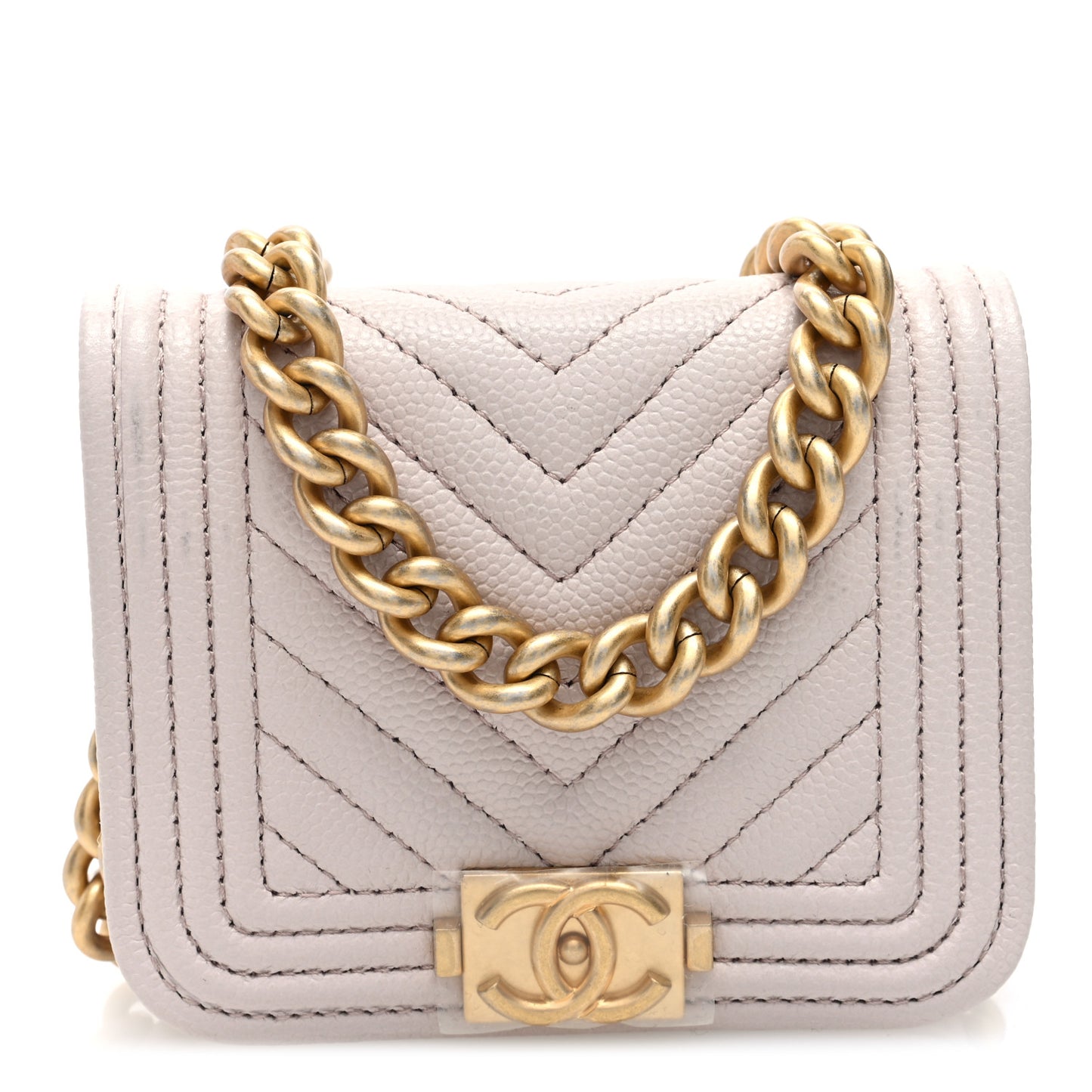 Caviar Chevron Boy Flap Waist Belt Bag Light Purple