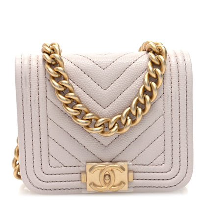 Chanel Caviar Chevron Boy Flap Waist Belt Bag Light Purple 1 of 11
