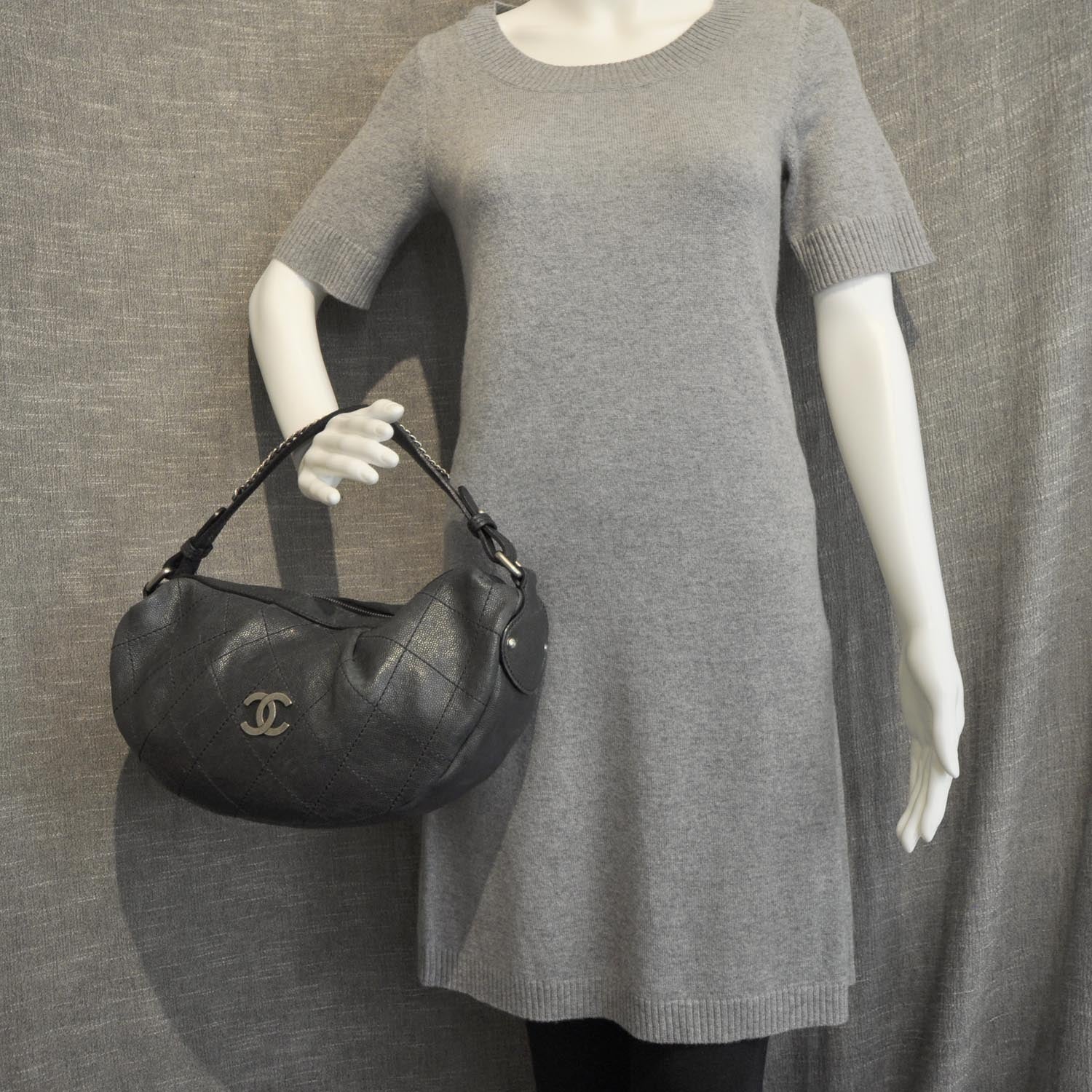 Chanel Caviar Outdoor Ligne Hobo Black 2 of 9