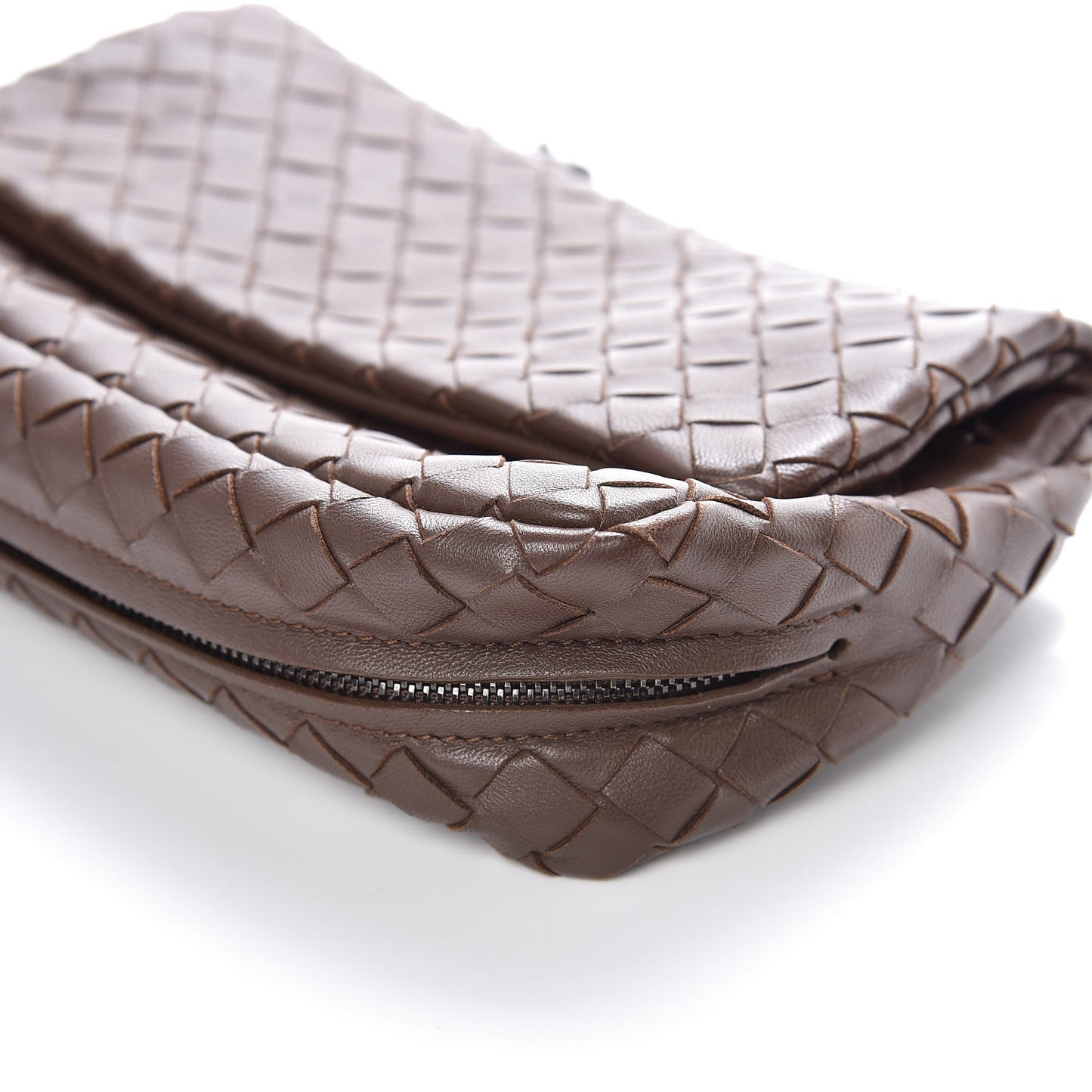 Nappa Intrecciato Small Chain Crossbody Ebano