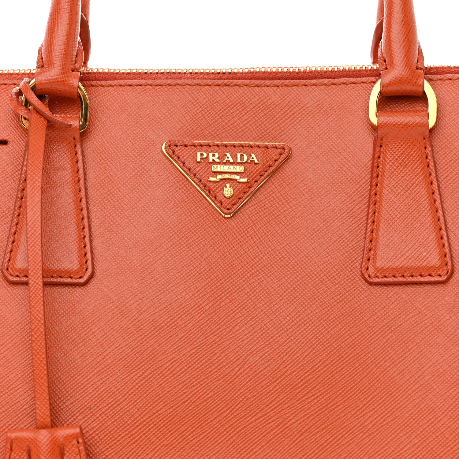 Prada Saffiano Lux Medium Promenade Tote Papaya 9 of 11
