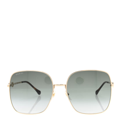 Gucci Metal Horsebit Square Frame Sunglasses GG0879S Gold 2 of 9