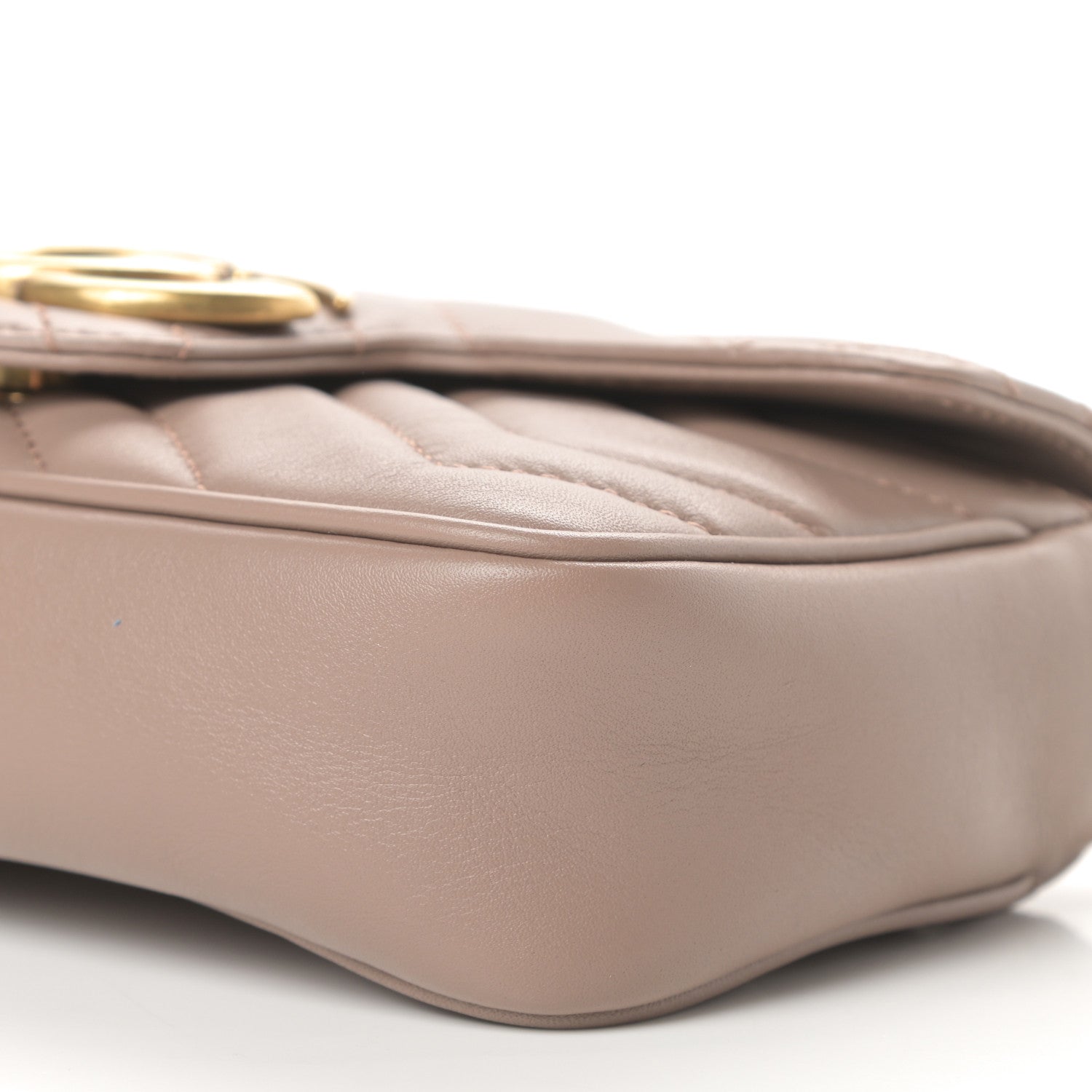 Gucci Calfskin Matelasse Super Mini GG Marmont Shoulder Bag Porcelain Rose 7 of 12
