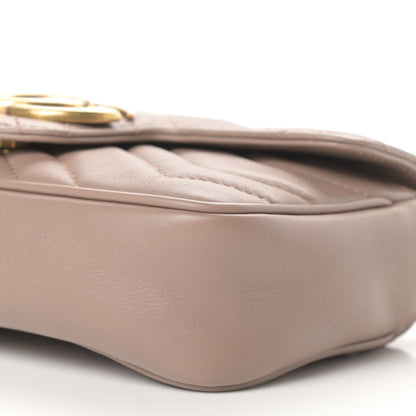 Gucci Calfskin Matelasse Super Mini GG Marmont Shoulder Bag Porcelain Rose 7 of 12