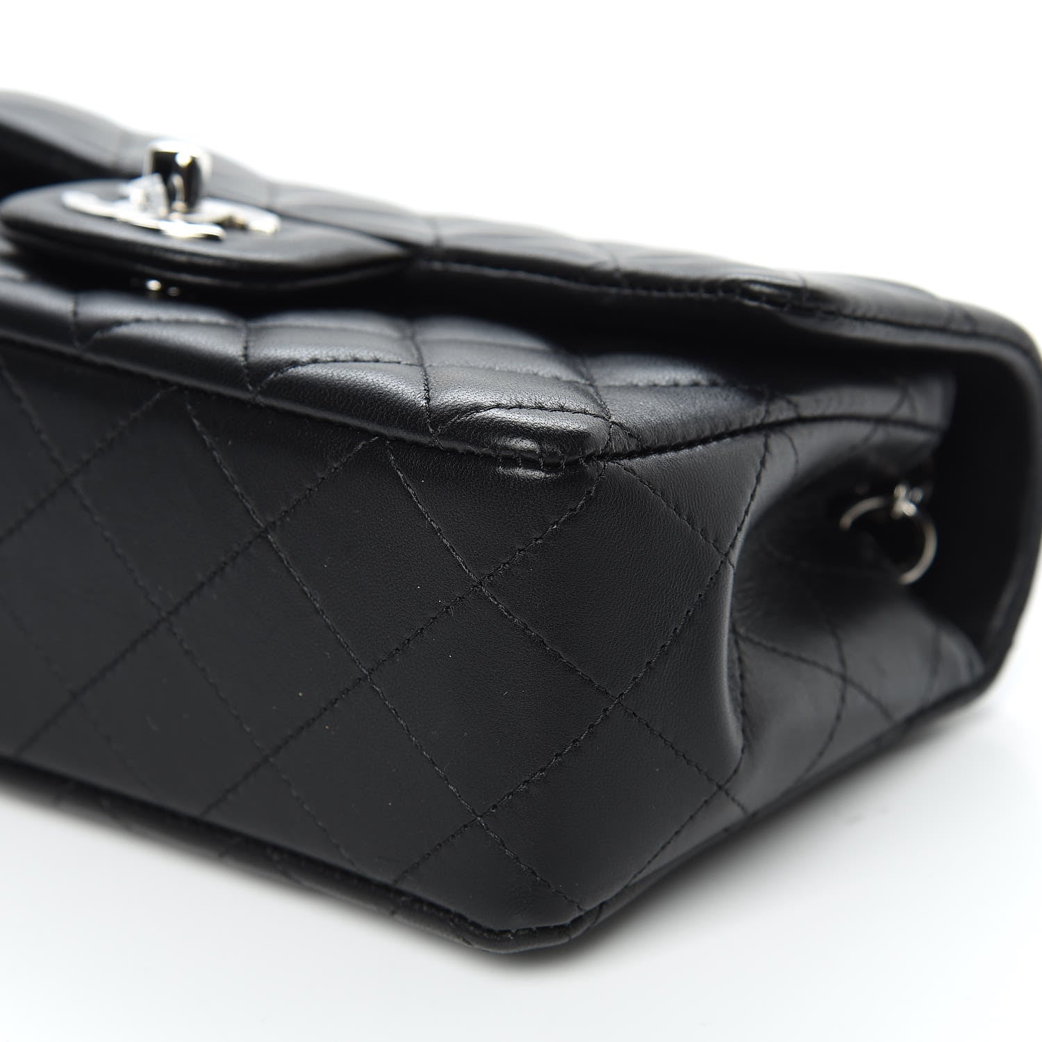 Chanel Lambskin Quilted Mini Rectangular Flap Black 9 of 10