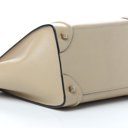 Celine Drummed Calfskin Mini Bi-Color Luggage Navy Dune 9 of 17