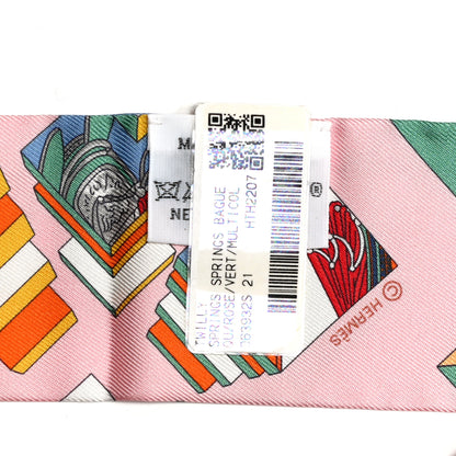 Hermes Silk Springs Springs Twilly Rose Vert Multicolor 4 of 4