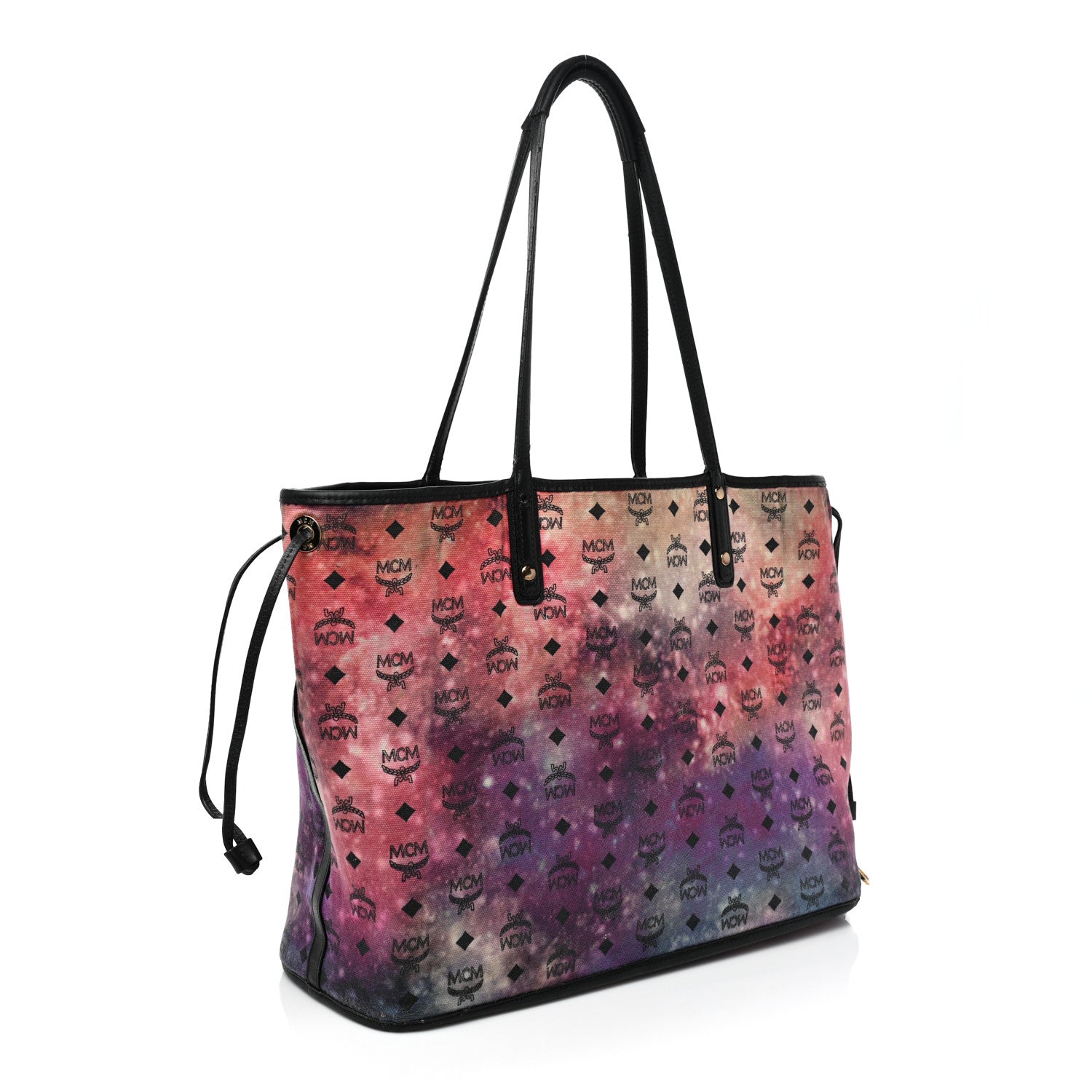 MCM Galaxy Visetos Medium Project Reversible Shopper Tote Cognac Multicolor 4 of 25