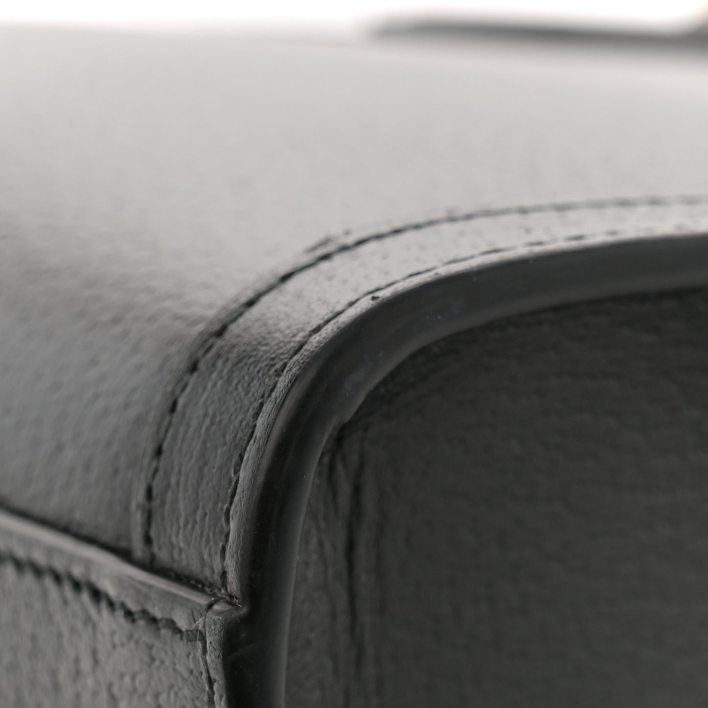 Textured Dollar Calfskin Web Mini Diana Tote Bag Black Dusty Grey
