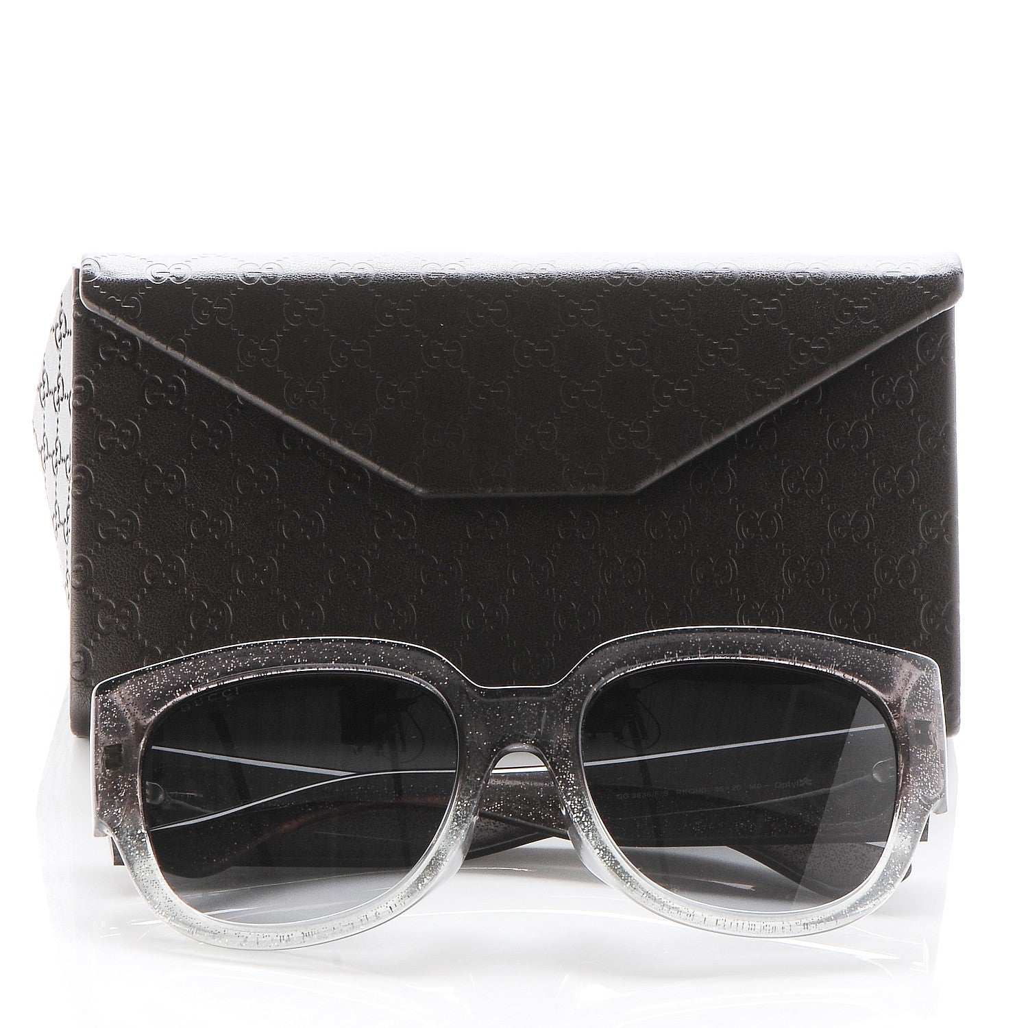 Gucci Glitter Square Optyl Sunglasses 3836/F/S Black Silver 8 of 8