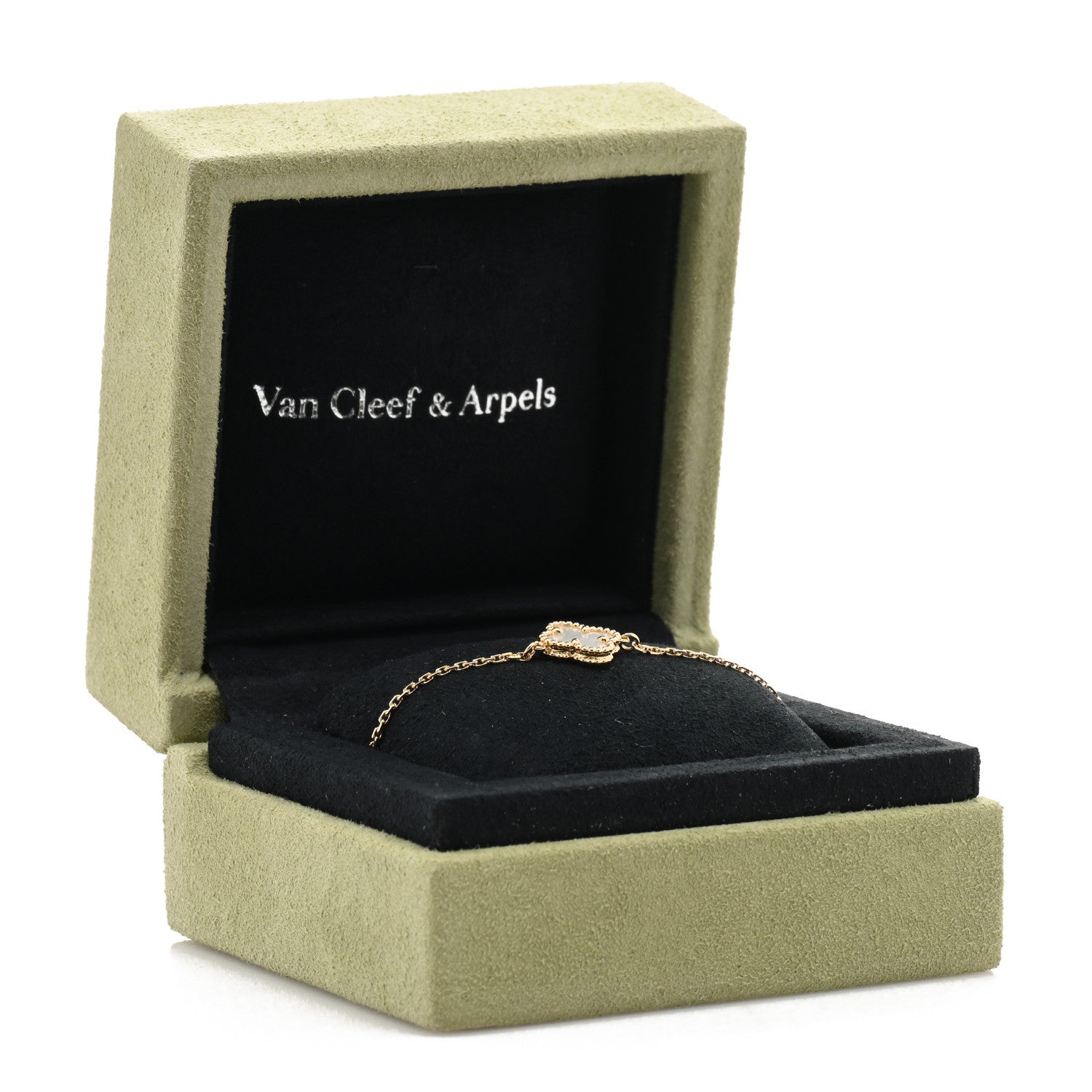 Van Cleef & Arpels 18K Yellow Gold Mother of Pearl Sweet Alhambra Bracelet 4 of 4