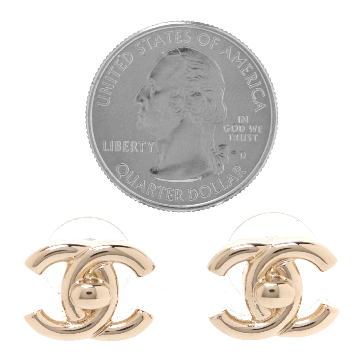 Chanel Metal CC Turnlock Earrings Gold 2 of 5