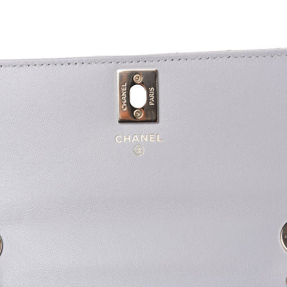 Chanel Lambskin Chevron Quilted Trendy CC Wallet On Chain WOC Grey 6 of 12