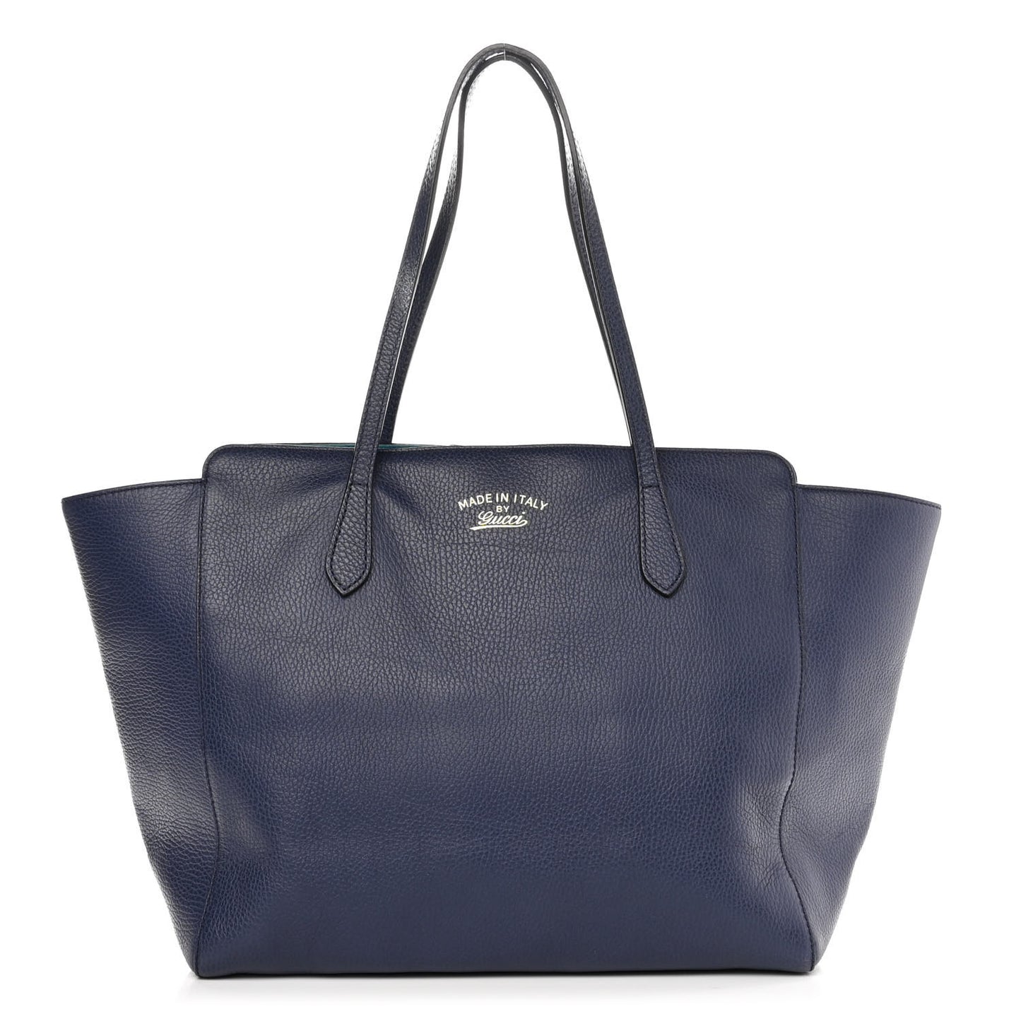 Dollar Calfskin Medium Swing Tote Marine Deep Cobalt