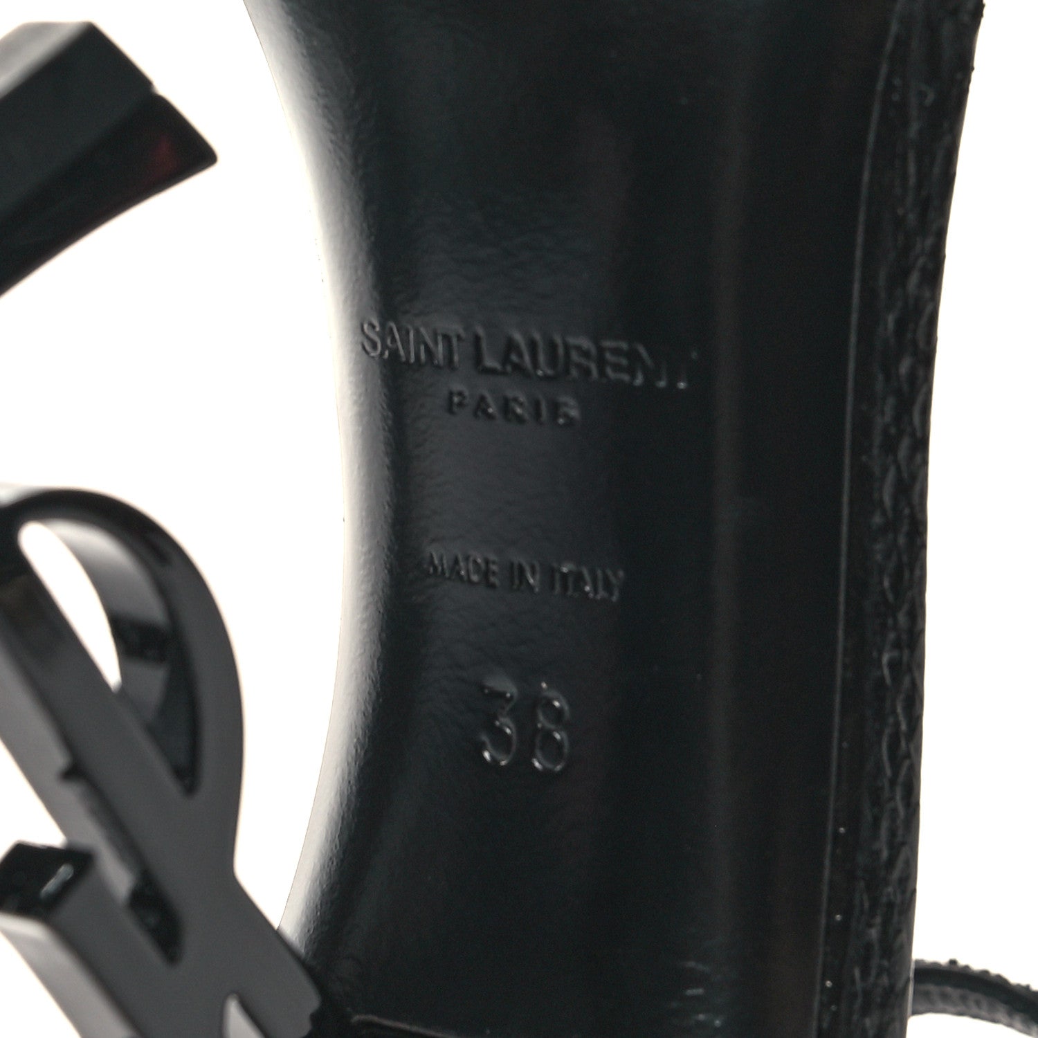 Saint Laurent Glitter Opyum 85 Sandals 38 Black 7 of 8