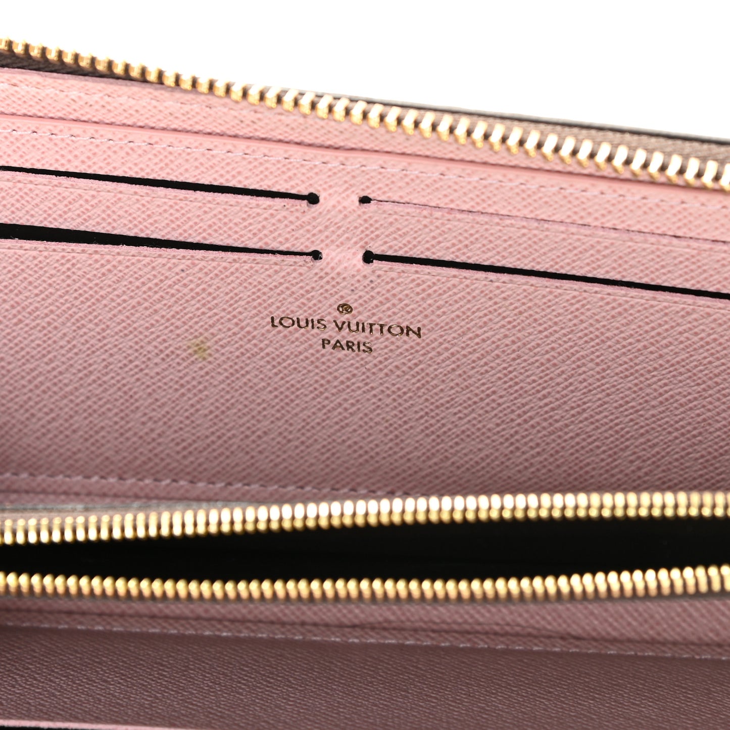 Damier Ebene Clemence Wallet Rose Ballerine