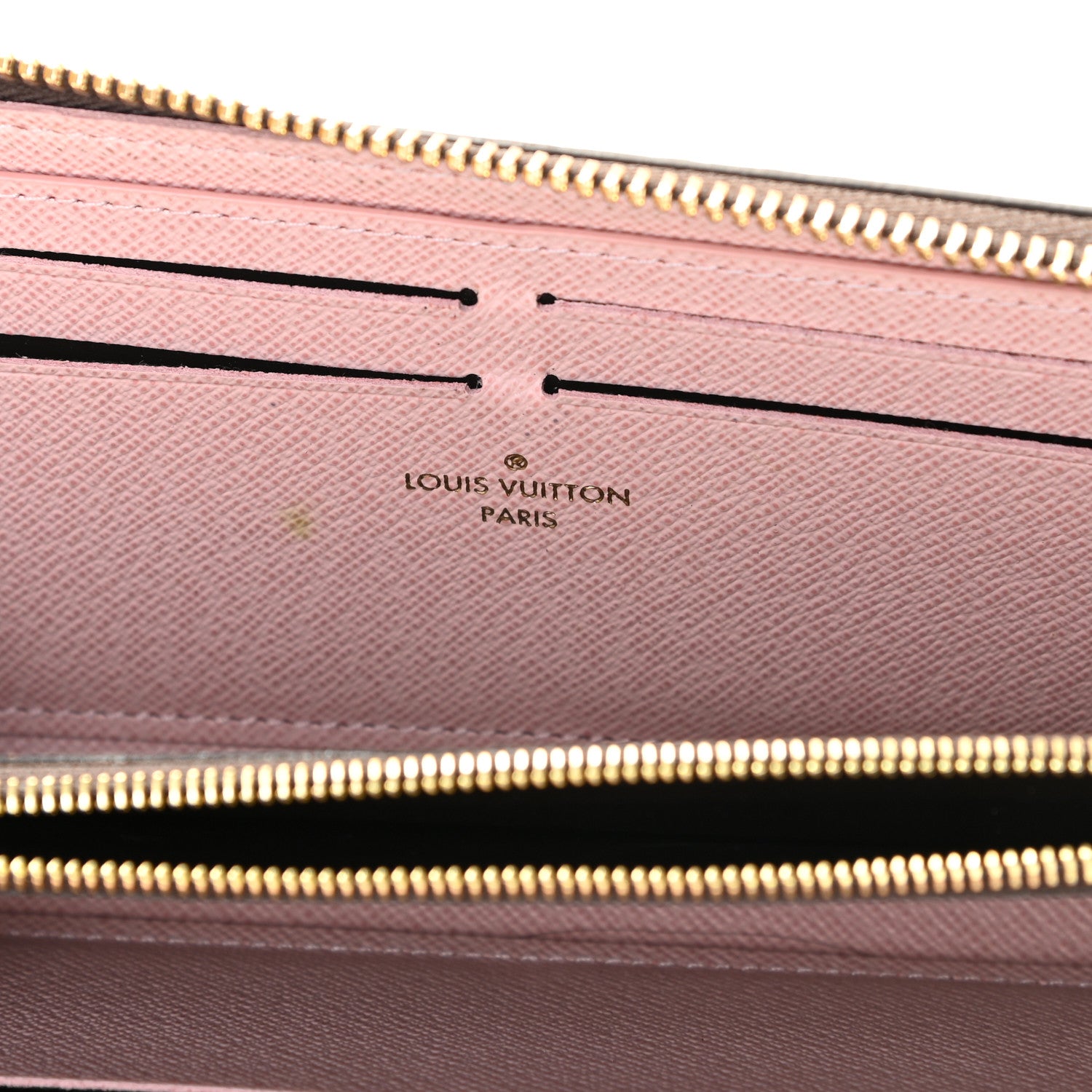 Louis Vuitton Damier Ebene Clemence Wallet Rose Ballerine 6 of 9
