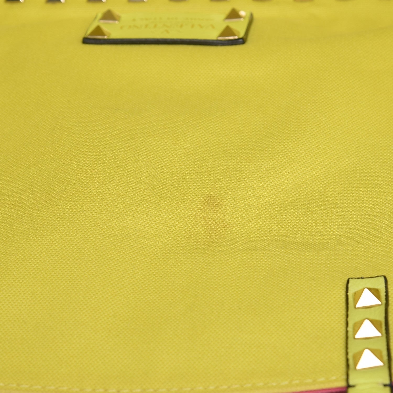 Valentino Garavani Canvas Large Rockstud Reversible Tote Pink Yellow 19 of 19