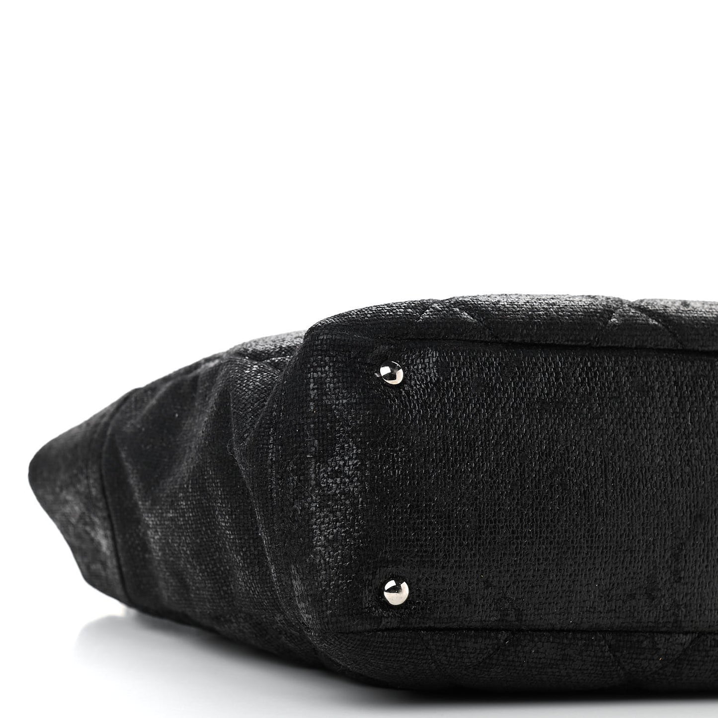Coated Canvas Quilted Small Paris Biarritz Tote Black