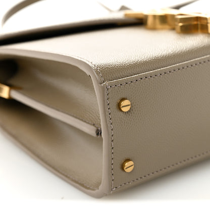 Saint Laurent Grain de Poudre Mini Classic Monogram Cassandra Top Handle Greyish Brown 8 of 9