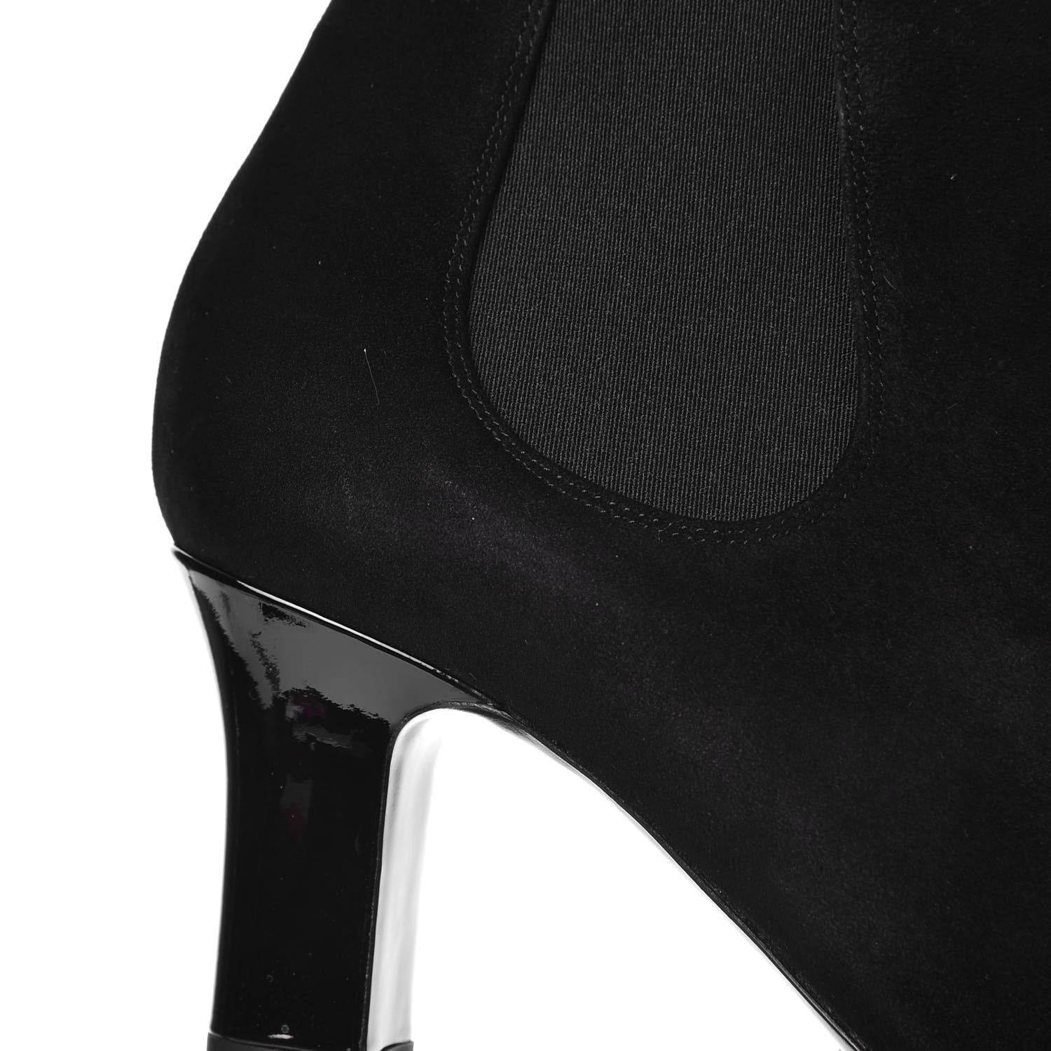 Louis Vuitton Suede Monogram Uniformes Cap Toe Chelsea 75mm Ankle Boots 38 Black 10 of 11