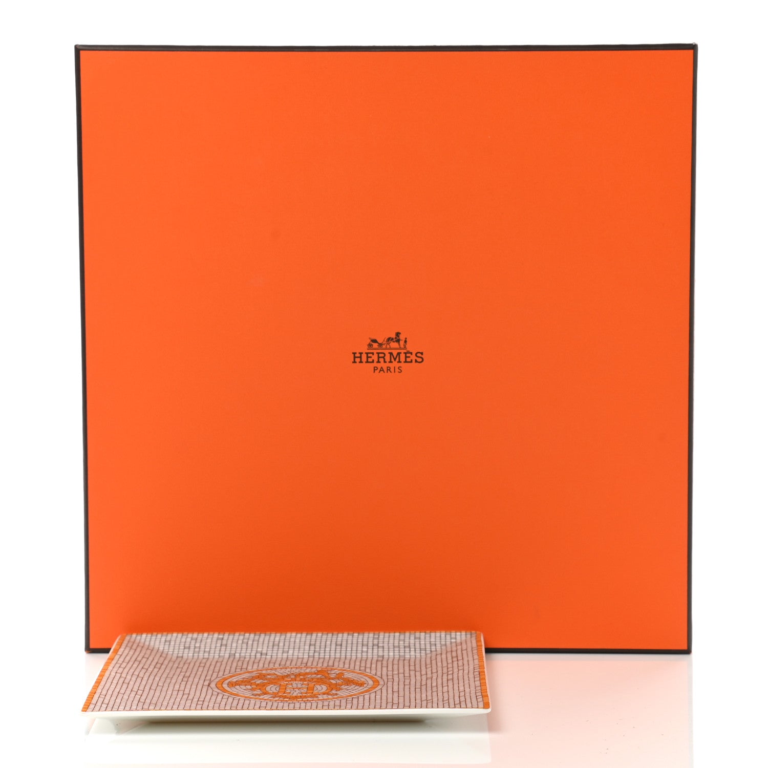 Hermes Porcelain Mosaique Au 24 Square Plate N°3 Gold 6 of 6