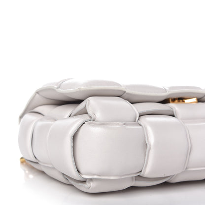 Bottega Veneta Lambskin Maxi Intreccio Padded Chain Cassette Crossbody Bag White 9 of 11