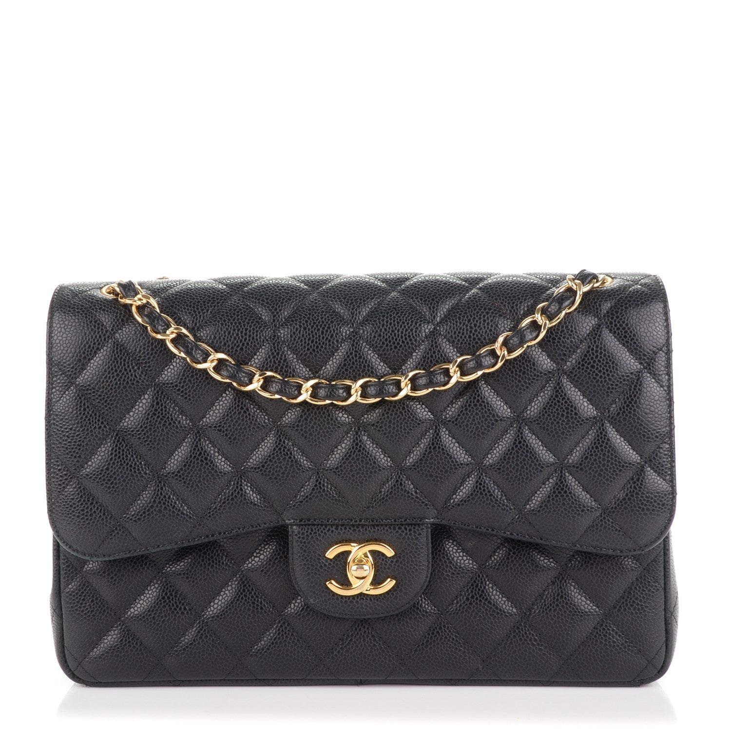 Chanel Caviar Quilted Jumbo Double Flap Black 1 of 7