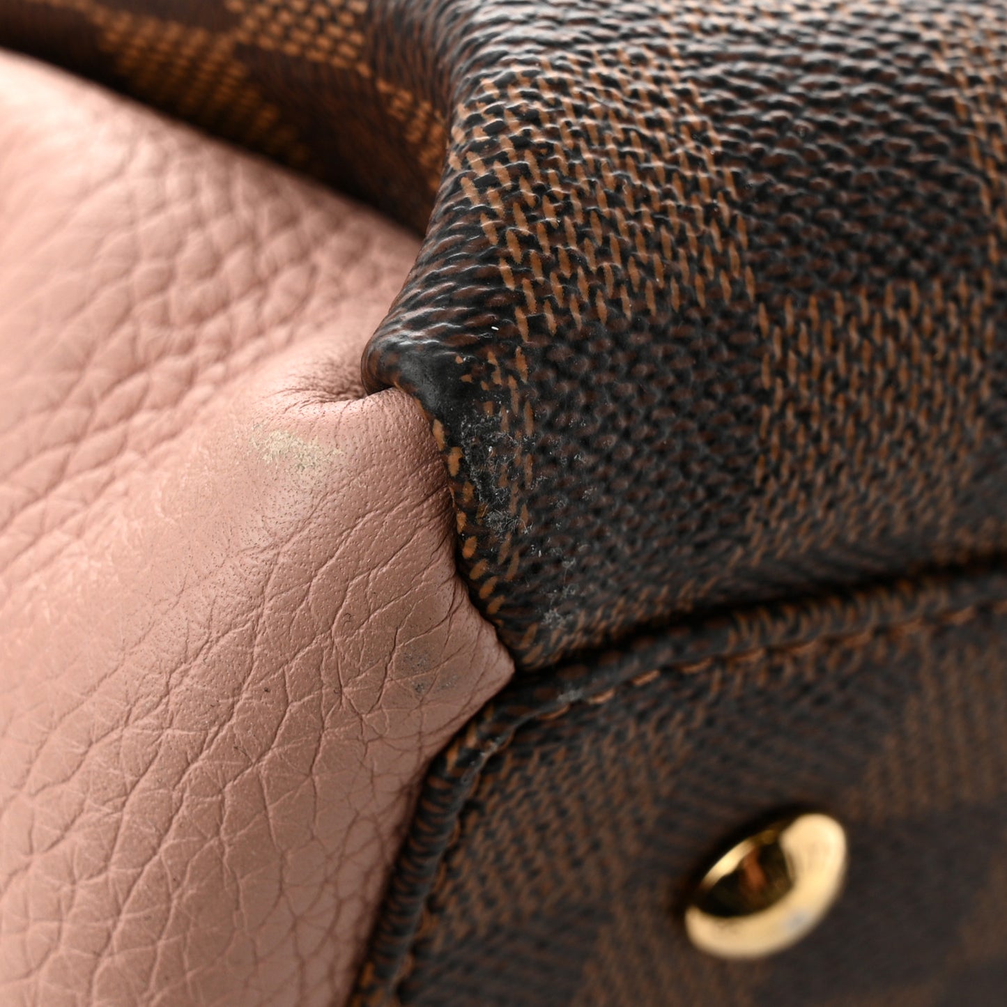 Cuir Taurillon Damier Ebene Normandy Magnolia