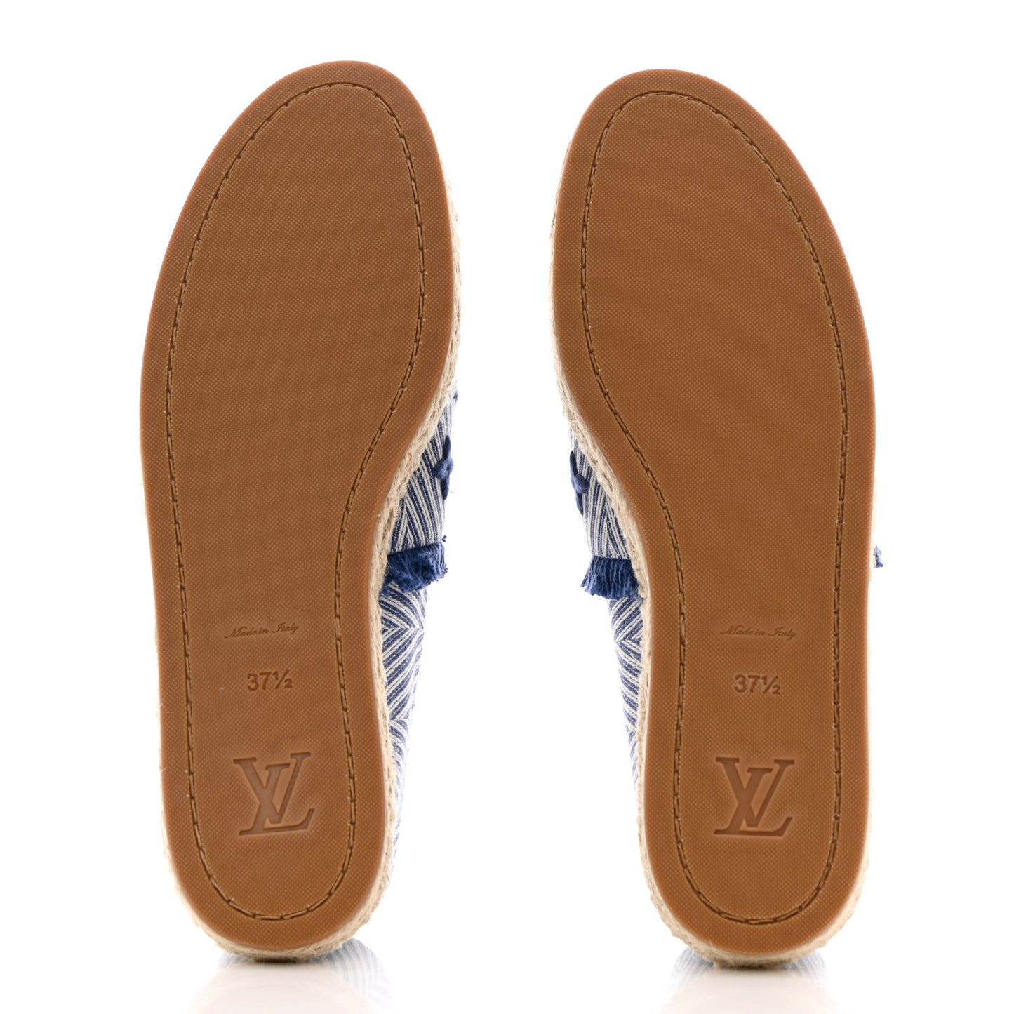 Canvas Monogram Sail Away Espadrille Flats 37.5 Marine