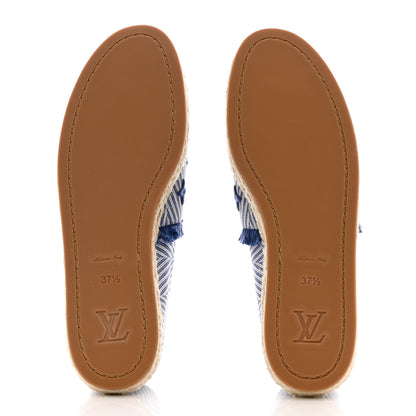 Louis Vuitton Canvas Monogram Sail Away Espadrille Flats 37.5 Marine 5 of 9