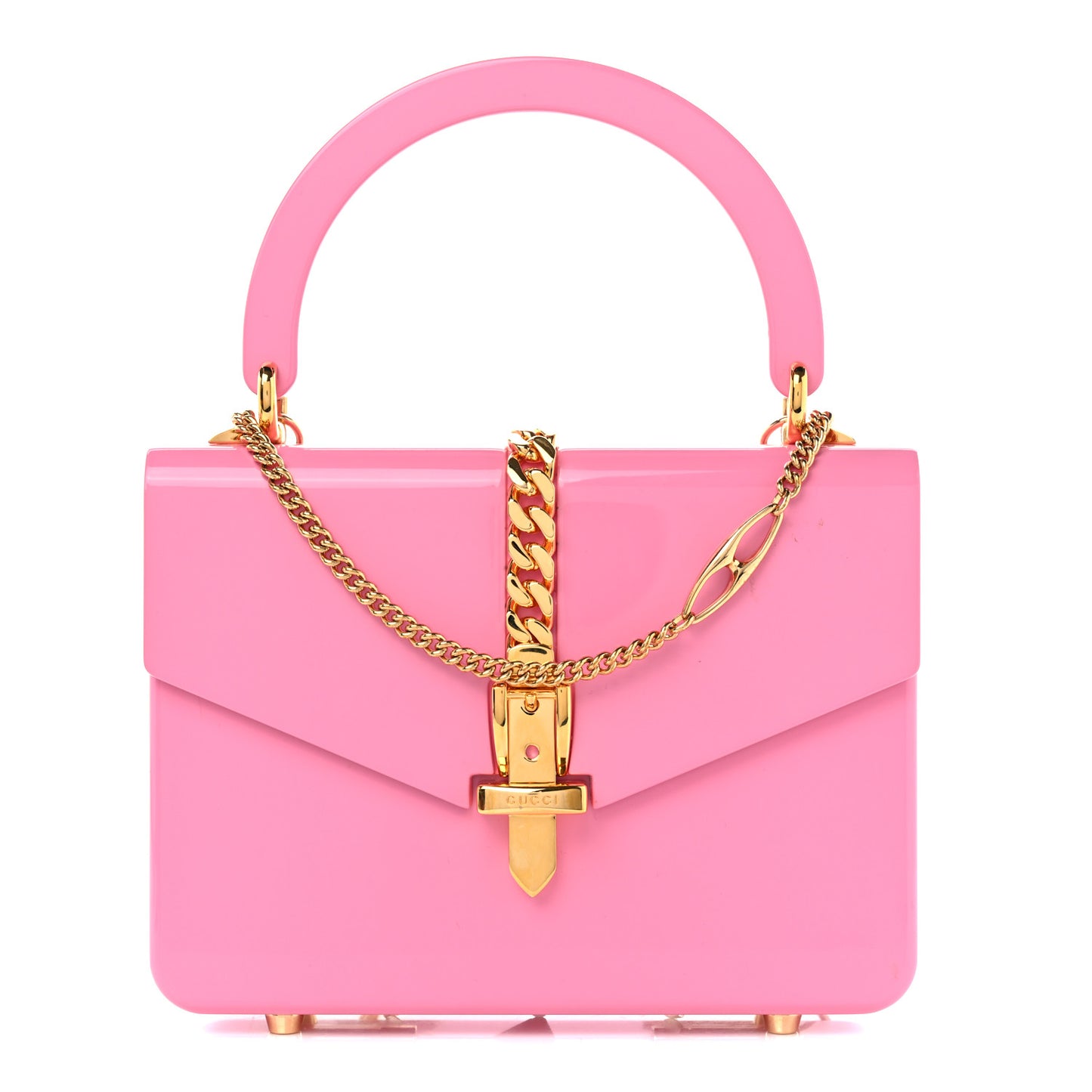 Plexiglass Mini Sylvie 1969 Top Handle Bag Pink