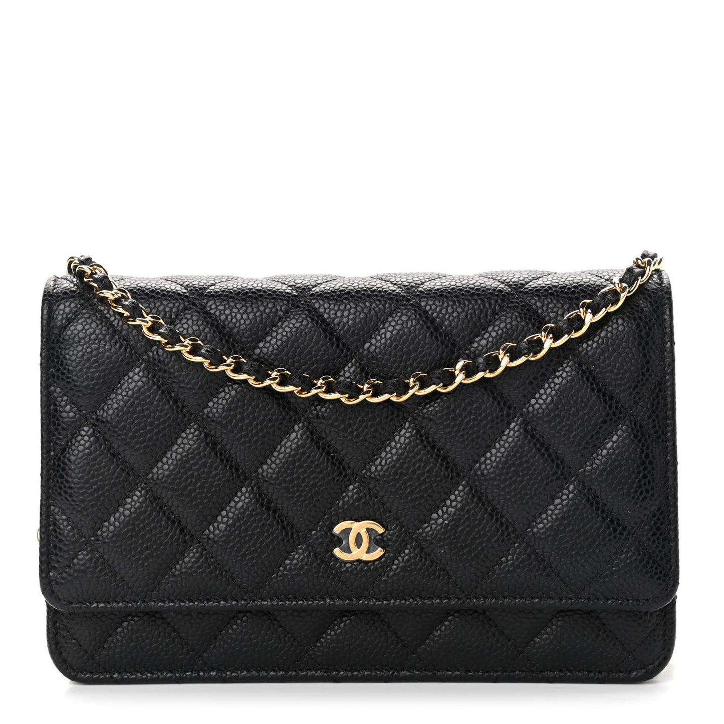 Caviar Quilted Wallet On Chain WOC Black