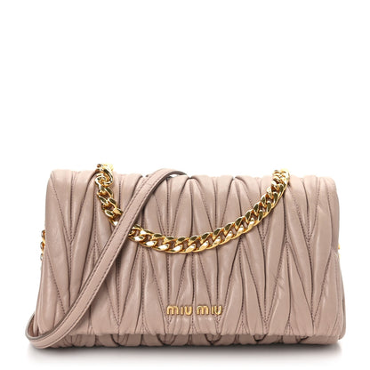 Miu Miu Nappa Matelasse Chain Crossbody Cammeo 1 of 9
