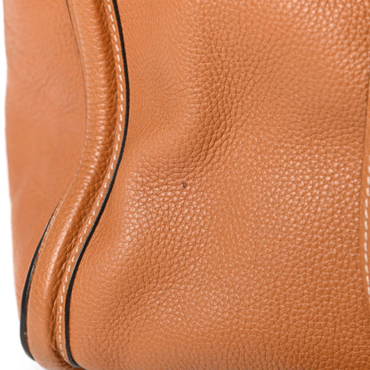 Alexander McQueen Pebbled Calfskin Large Skull Padlock Zip Around Tote Camel 16 of 17