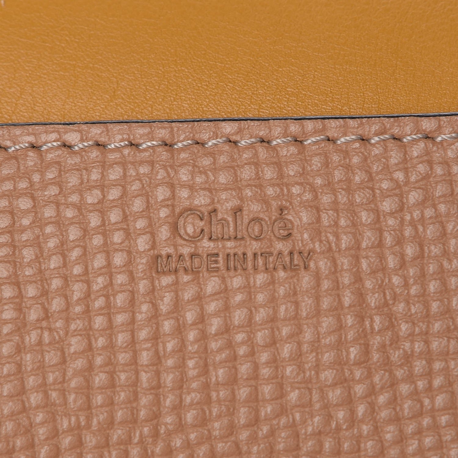 Chloe Grained Calfskin Lambskin Drew Shoulder Bag Wet Sand Sunflower 6 of 9